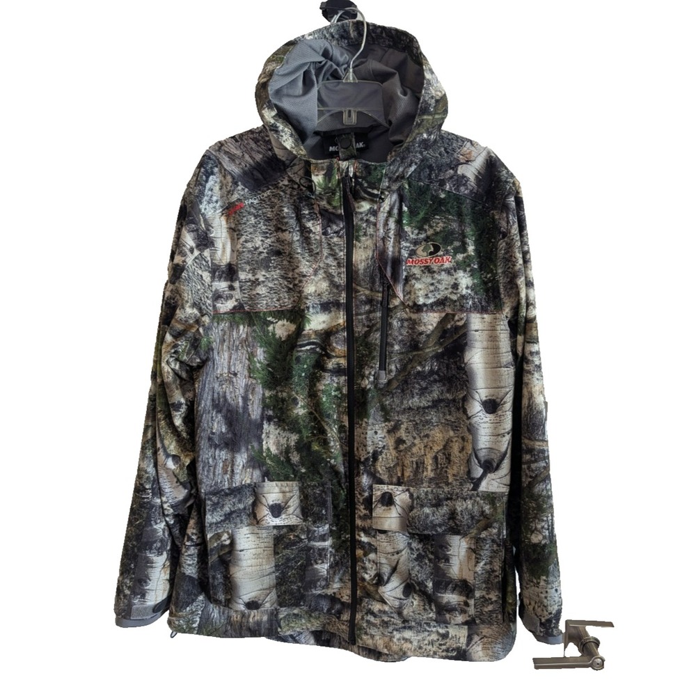 Mossy Oak Men's Hoodie Elite Full‎ Zip Technical Hunting Jacket Camo Medium